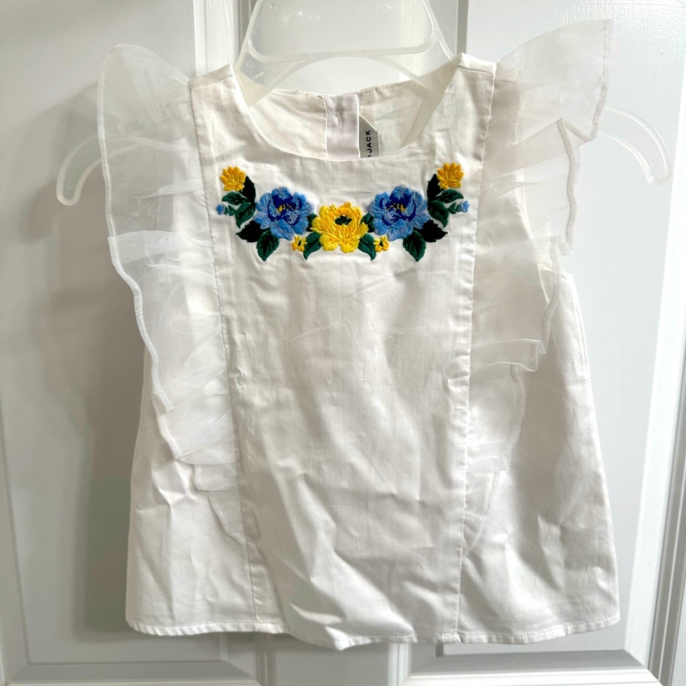 Janie and Jack white floral shirt